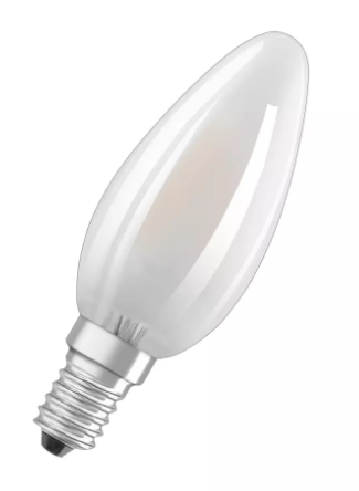 Osram / Ledvance Retrofit Kerze B35 LED Filament 4-40W 827 warmweiß 470lm E14 matt 300° 2er Pack 220-240V