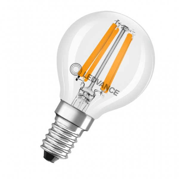 Osram / Ledvance Tropfen P LED Filament Superior 4.2-40W 927 warmweiß 470lm dimmbar E14 klar 300° 220-240V