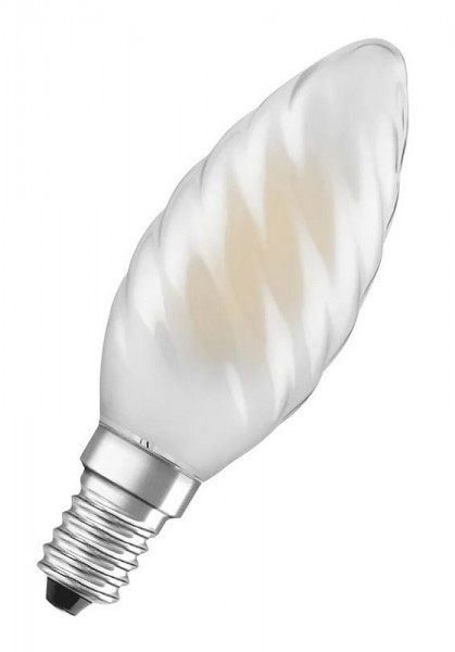 Osram / Ledvance Superstar+ Kerze BW LED Filament 3.4-40W 940 kaltweiß 470lm dimmbar E14 matt gedreht 300° 220-240V