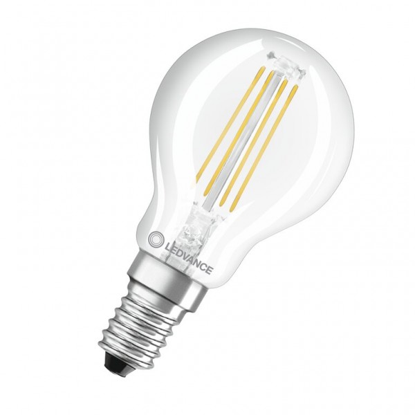 Osram / Ledvance Tropfen P LED Filament Performance 4.8-40W 827 warmweiß 470lm dimmbar E14 klar 320° 220-240V