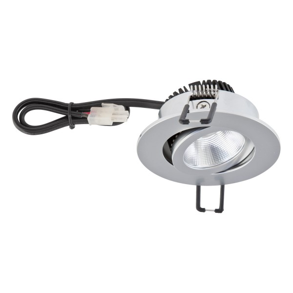 EVN Power-LED Leuchte Chrom matt schwenkbar rund 83x37mm 8,4W 4000K 1060lm 21-40° IP20