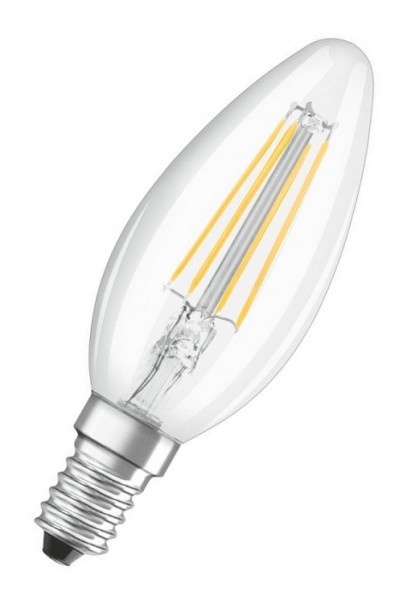 Osram / Ledvance Superstar+ Kerze B LED Filament 3.4-40W 927 warmweiß 470lm dimmbar E14 klar 300° 220-240V