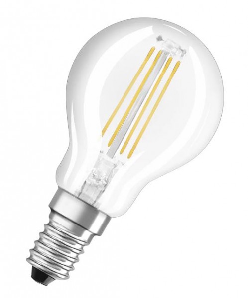 Osram / Ledvance Superstar+ Tropfen P LED Filament 3.4-40W 927 warmweiß 470lm dimmbar E14 klar 300° 220-240V