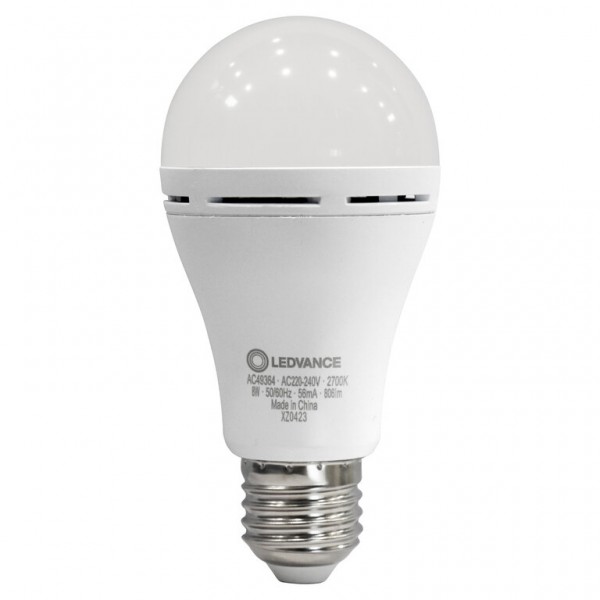 Osram / Ledvance Classic A LED Rechargeable 8-60W 827 warmweiß 806lm AC/DC E27 matt 180° 220-240V