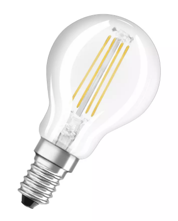 Osram / Ledvance Retrofit Classic P45 LED Filament 4-40W 827 warmweiß 470lm E14 klar 300° 220-240V