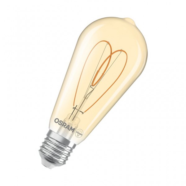 Osram / Ledvance Vintage 1906 Edison ST LED Filament Heart 4.9-40W 922 extra warmweiß 470lm dimmbar E27 Gold 300° 220-240V