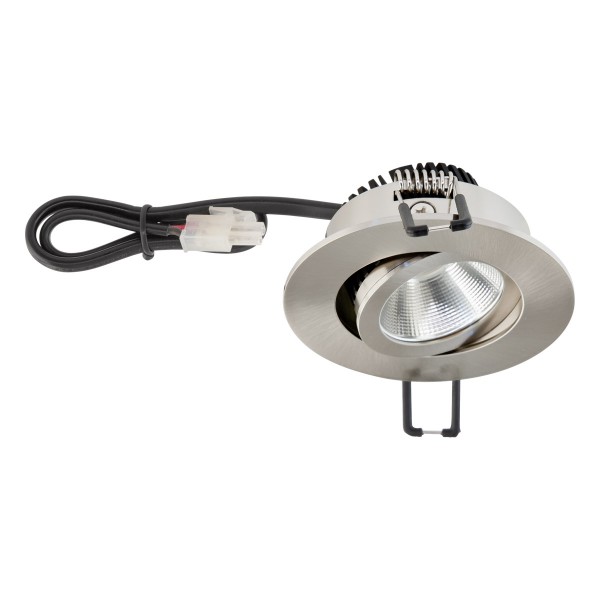 EVN Power-LED Leuchte Edelstahl Optik schwenkbar rund 83x32mm 6W 4000K 683lm 21-40° IP20