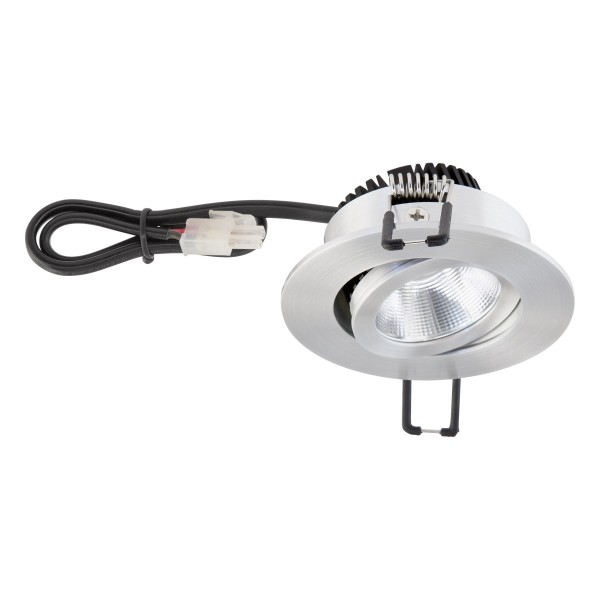 EVN Power-LED Leuchte Aluminium poliert schwenkbar rund 83x37mm 8,4W 3000K 1010lm 21-40° IP20