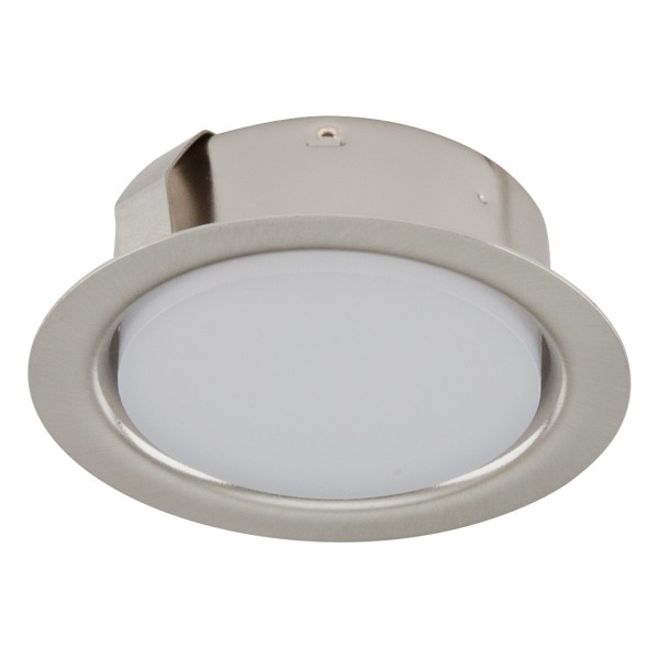 EVN LED Leuchte Edelstahl Optik gebürstet rund 65x23mm 2W 3000K 90lm >80° 12V IP20