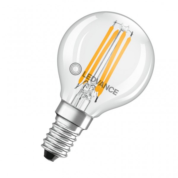 Osram / Ledvance Tropfen P LED Filament Superior 2.9-40W 827 warmweiß 470lm dimmbar E14 klar 300° 220-240V