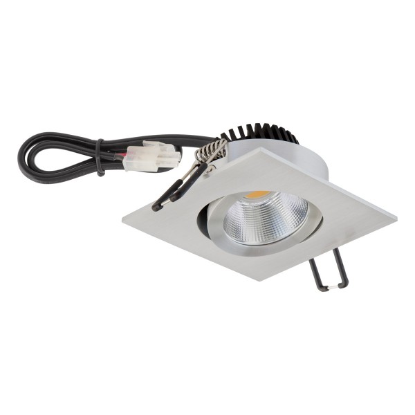 EVN Power-LED Leuchte Aluminium poliert schwenkbar viereckig 83x83x32mm 6W 4000K 683lm 21-40° IP20