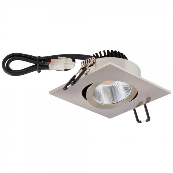 EVN Power-LED Leuchte Edelstahl Optik schwenkbar viereckig 83x83x37mm 8,4W 3000K 1010lm 21-40° IP20