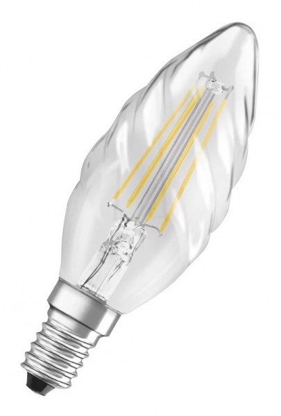 Osram / Ledvance Superstar+ Kerze BW LED Filament 3.4-40W 940 kaltweiß 470lm dimmbar E14 klar gedreht 300° 220-240V