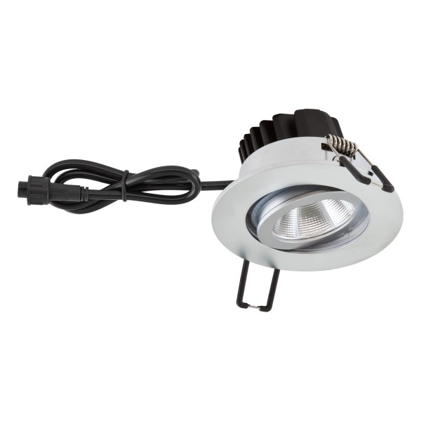 EVN Power-LED Leuchte Chrom matt schwenkbar rund 83x48,5mm 6W 4000K 683lm 21-40° IP65