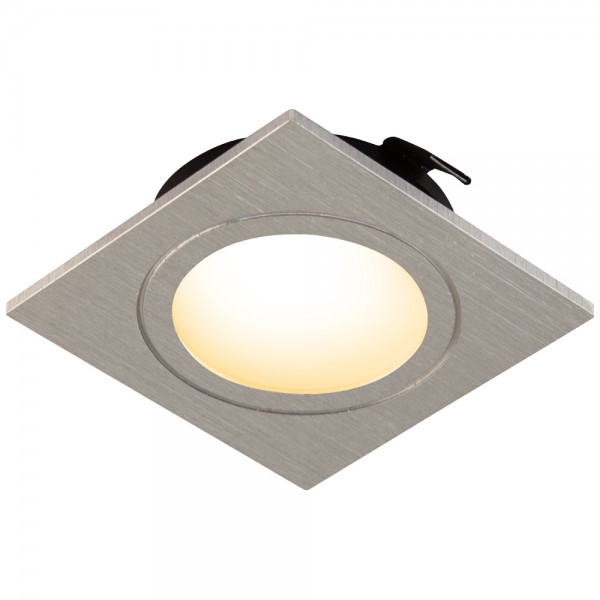 EVN LED Leuchte Aluminium poliert viereckig 70x70x20mm 3W 3000K 210lm >80° IP20