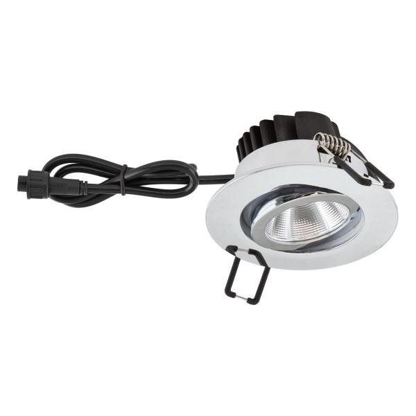 EVN Power-LED Leuchte Chrom schwenkbar rund 83x48,5mm 6W 3000K 620lm 21-40° IP65