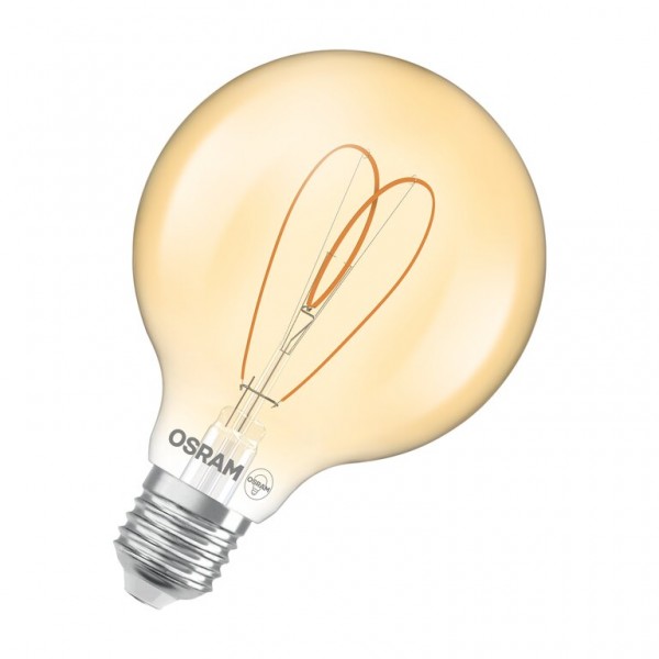 Osram / Ledvance Vintage 1906 Globe G95 LED Filament Heart 4.9-40W 922 extra warmweiß 470lm dimmbar E27 Gold 300° 220-240V