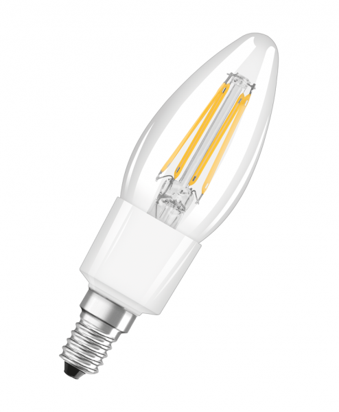 Osram / Ledvance Classic B LED Filament Bluetooth Smart+ 4-40W 827 warmweiß 470lm dimmbar E14 klar 300° 220-240V