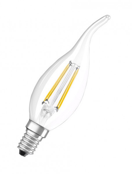 Osram / Ledvance Superstar+ Kerze BA LED Filament 3.4-40W 927 warmweiß 470lm dimmbar E14 klar Windstoß 300° 220-240V