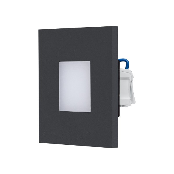 EVN LED Leuchte anthrazit(V4A) viereckig 76x76x40mm 1,8W 4000K 65lm 220-240V IP44