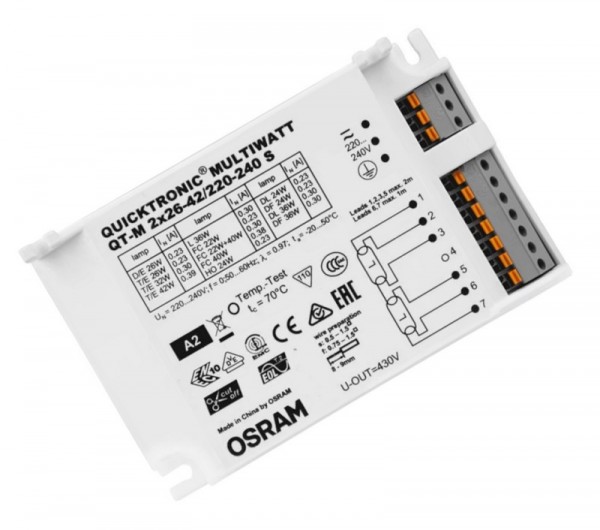 SONDERPOSTEN - Osram Vorschaltgerät QT-M 2x26-42 S Quicktronic (Für FC Ringröhren)