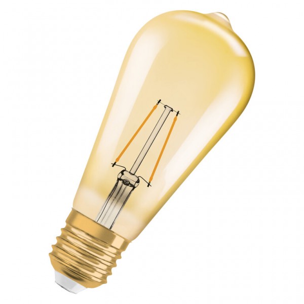 Osram / Ledvance Vintage 1906 Edison LED Filament 2.5-22W 824 extra warmweiß 220lm E27 gold 300° 220-240V