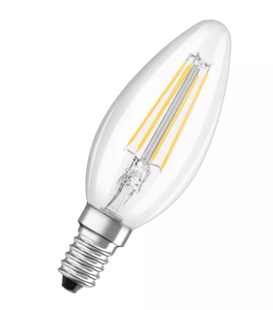 Osram / Ledvance Retrofit Kerze B35 LED Filament 4-40W 827 warmweiß 470lm E14 klar 300° 220-240V