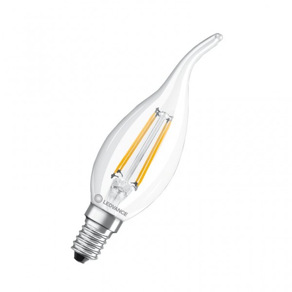 Osram / Ledvance Kerze BA LED Filament Performance 4-40W 827 warmweiß 470lm E14 klar Windstoß 300° 220-240V