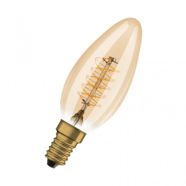 Osram / Ledvance Vintage 1906 Kerze B LED Filament 3.4-25W 822 extra warmweiß 250lm dimmbar E14 gold 320° 220-240V