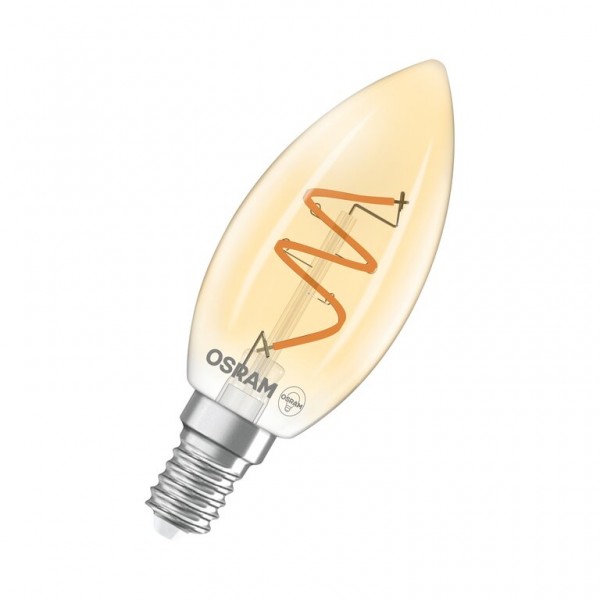 Osram / Ledvance Vintage 1906 Kerze B LED Filament Spiral 3.5-28W 922 extra warmweiß 300lm dimmbar E14 Gold 300° 220-240V