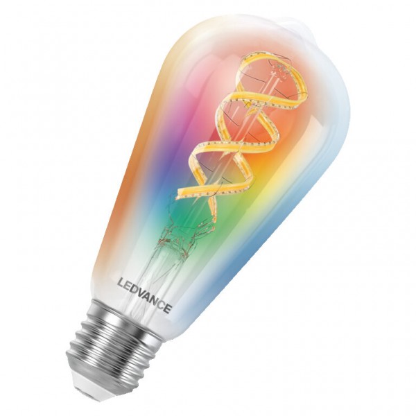 Osram / Ledvance Multicolor Edison ST LED Filament Smart+ 4.8-40W 827…865 RGBW einstellbar 470lm dimmbar E27 klar 320° 220-240V