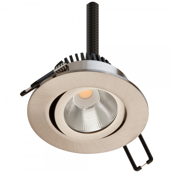 EVN Power-LED Leuchte Edelstahl Optik schwenkbar rund 83x45mm 6W 3000K 528lm 21-40° 230V IP20