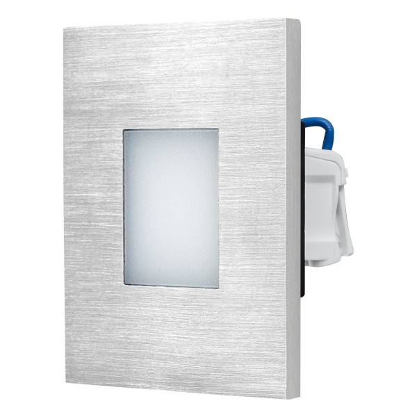 EVN LED Leuchte Edelstahl Optik viereckig 76x76x40mm 1,8W 3000K 55lm 220-240V IP44