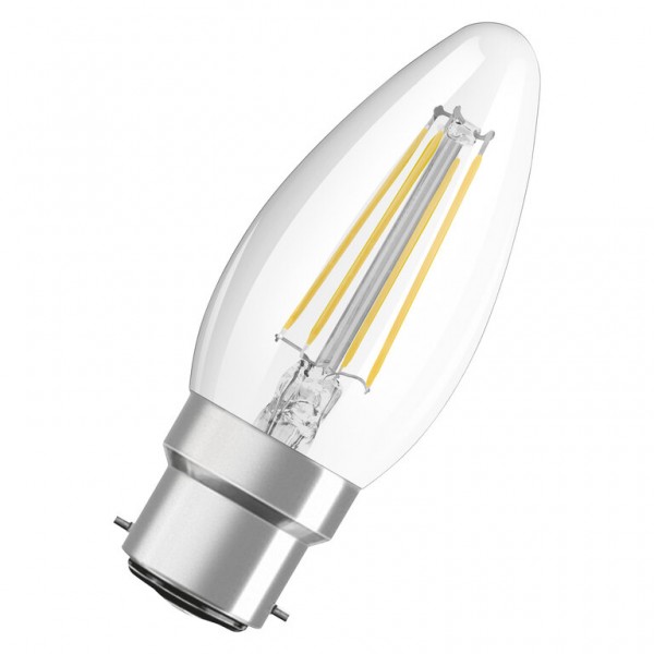 Osram / Ledvance Star Kerze B LED Filament 4-40W 840 kaltweiß 470lm B22d klar 300° 220-240V